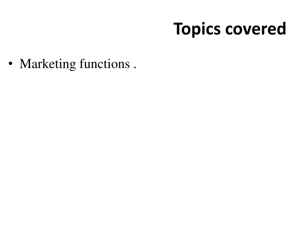 topics covered