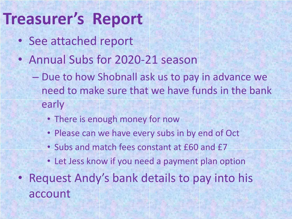 treasurer s report see attached report annual