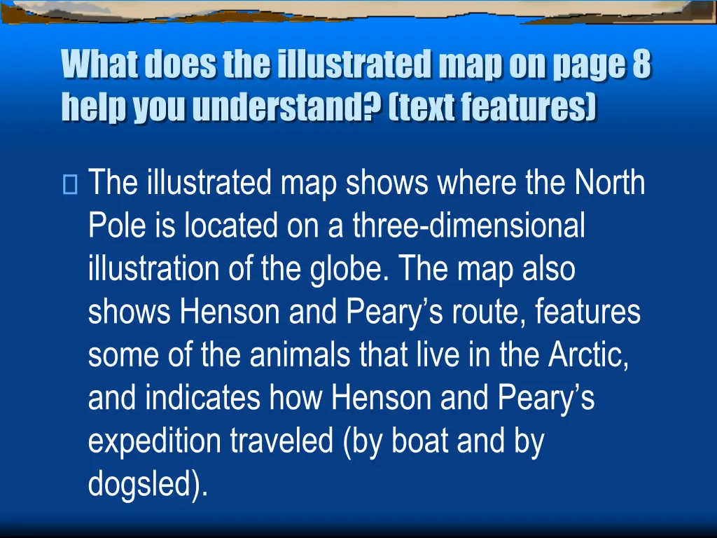 what does the illustrated map on page 8 help