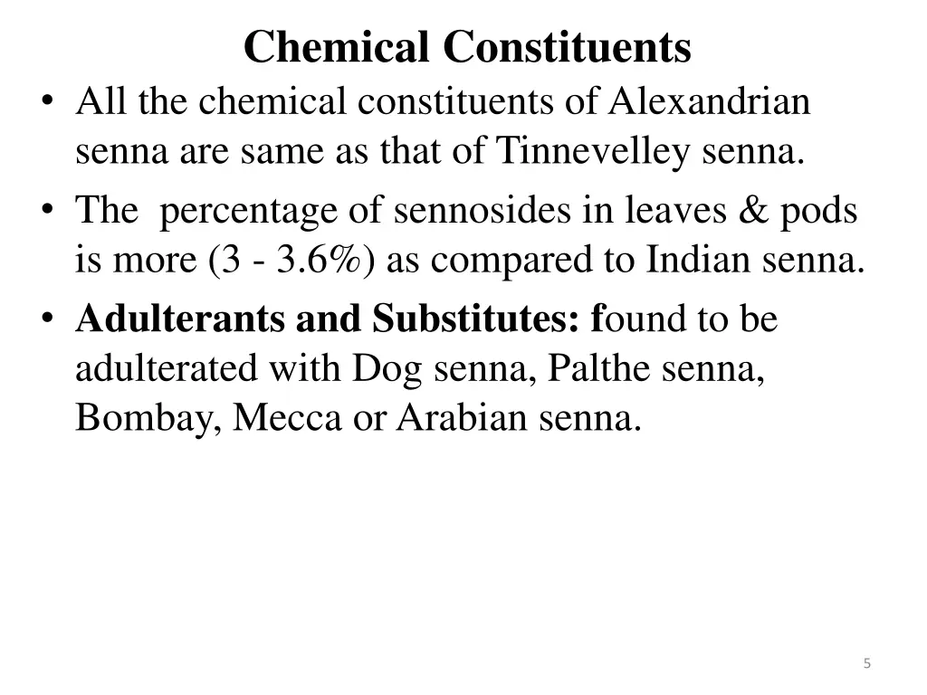 chemical constituents all the chemical