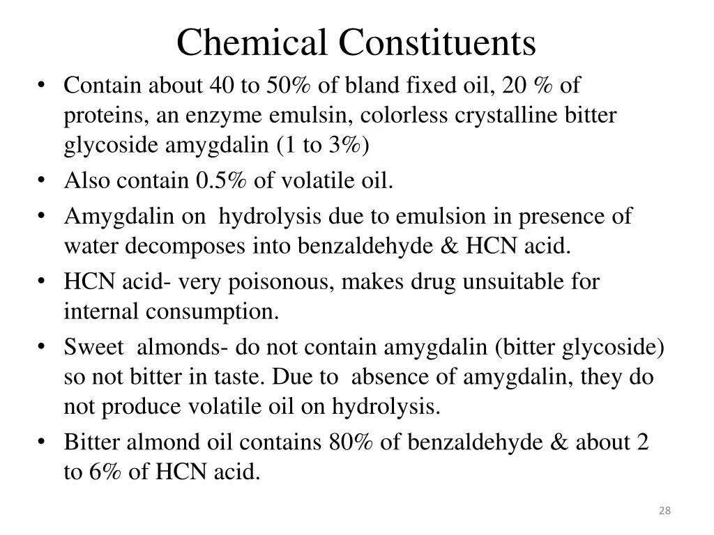 chemical constituents contain about