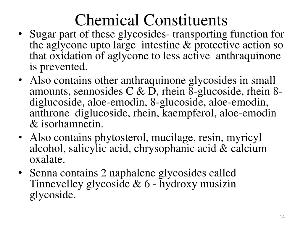 chemical constituents sugar part of these