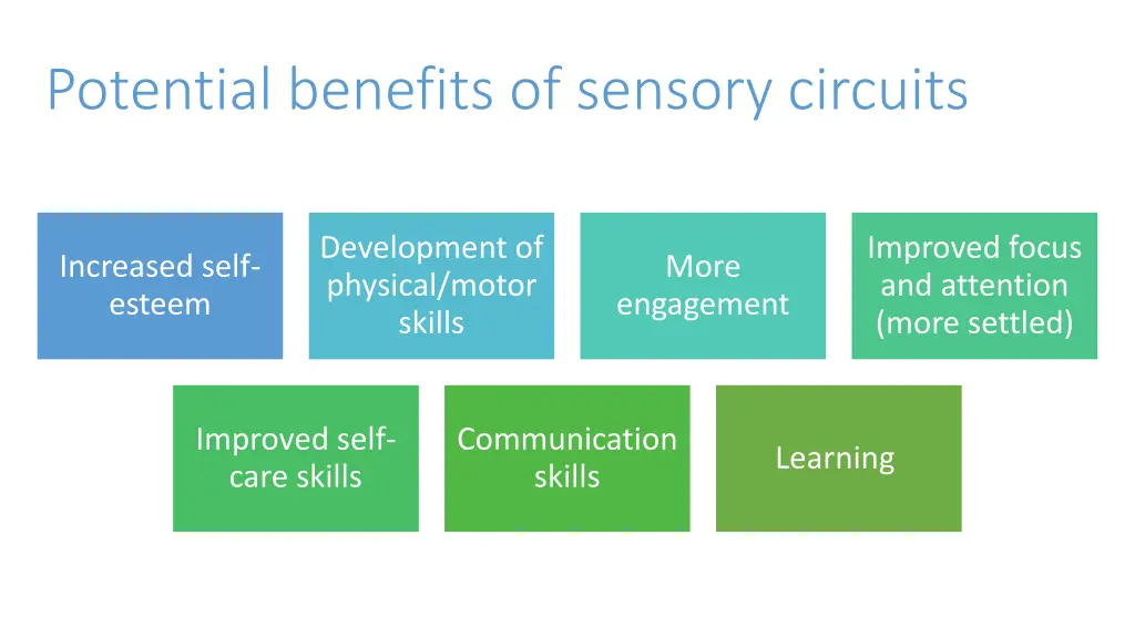 potential benefits of sensory circuits