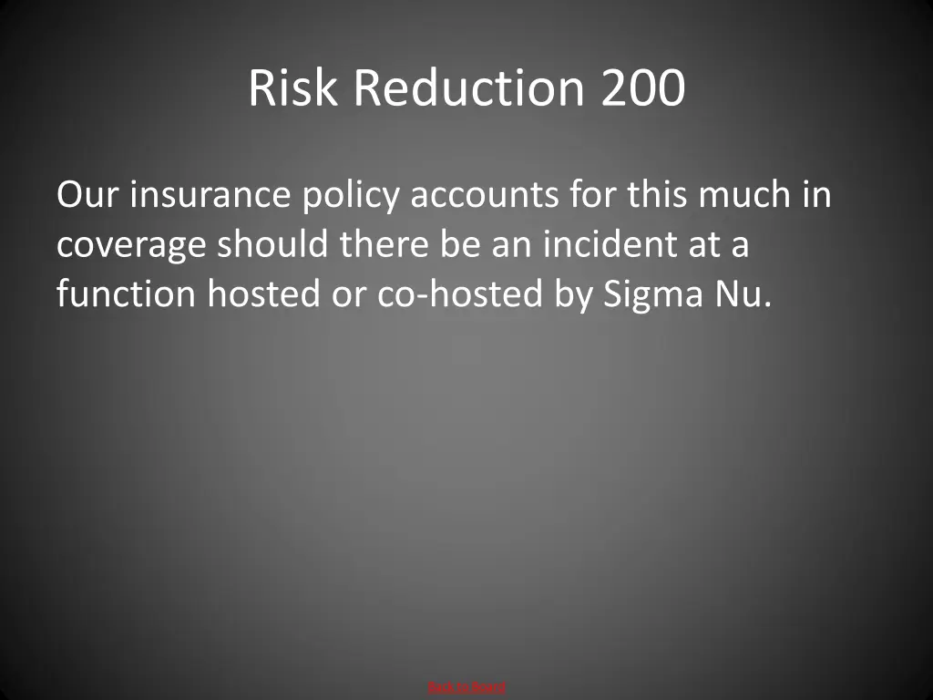 risk reduction 200