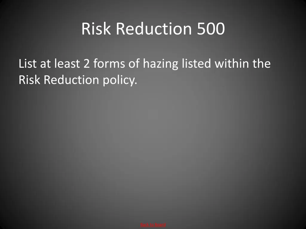 risk reduction 500