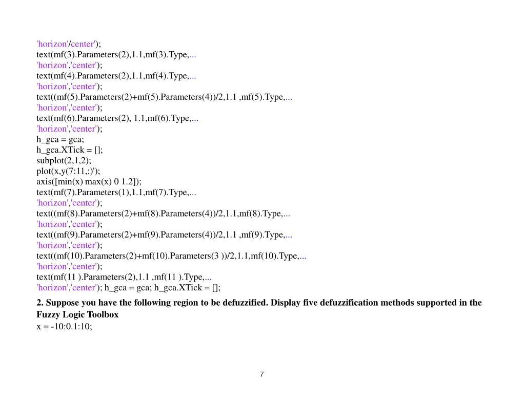 horizon center text mf 3 parameters