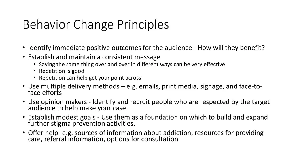 behavior change principles