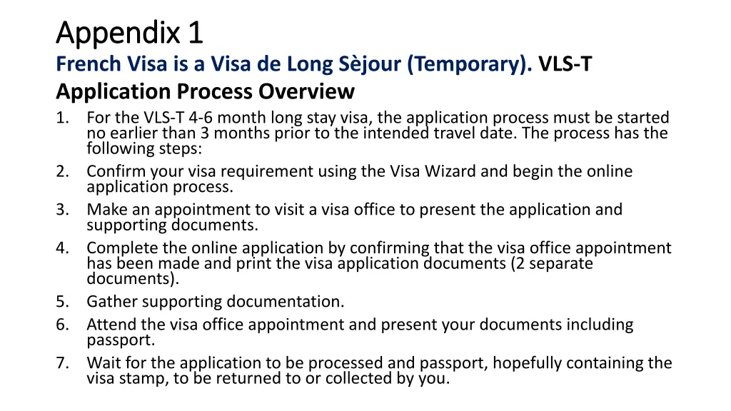 appendix 1 appendix 1 french visa is a visa