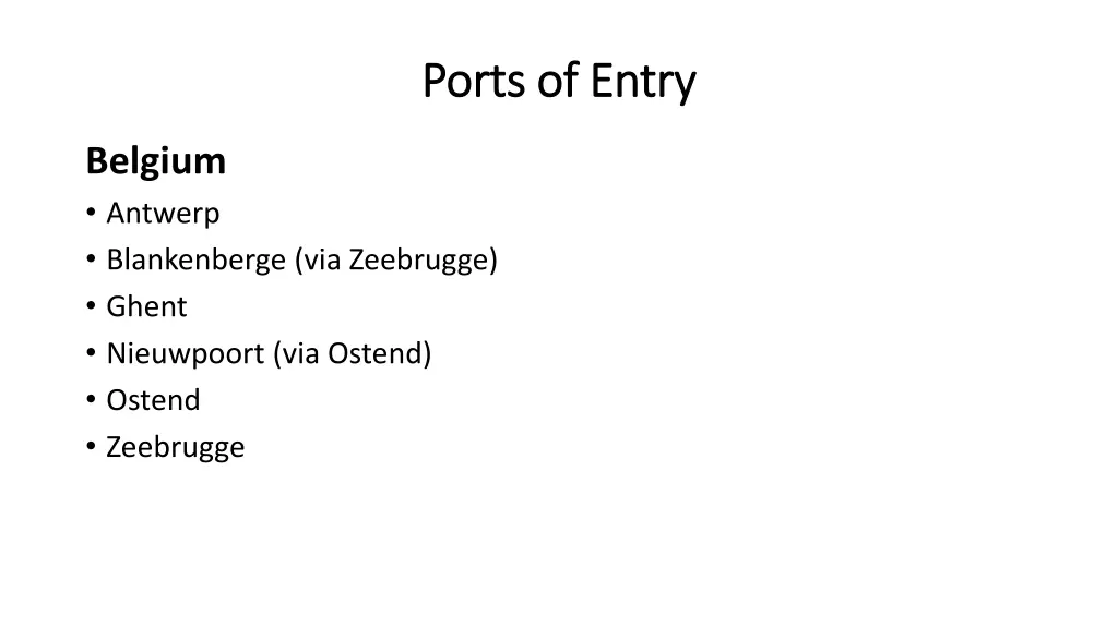 ports of entry ports of entry 1