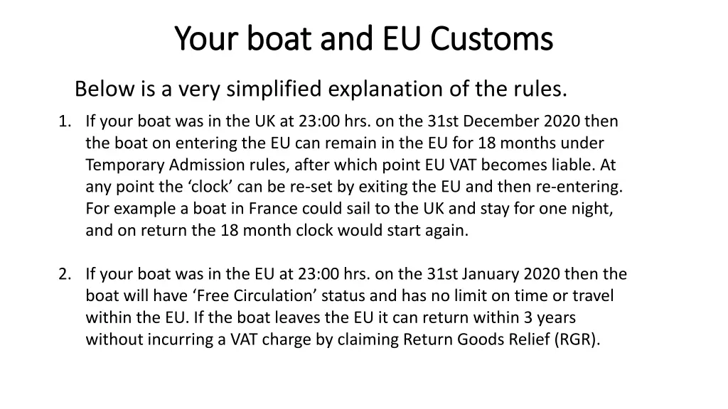 your boat and eu customs your boat and eu customs