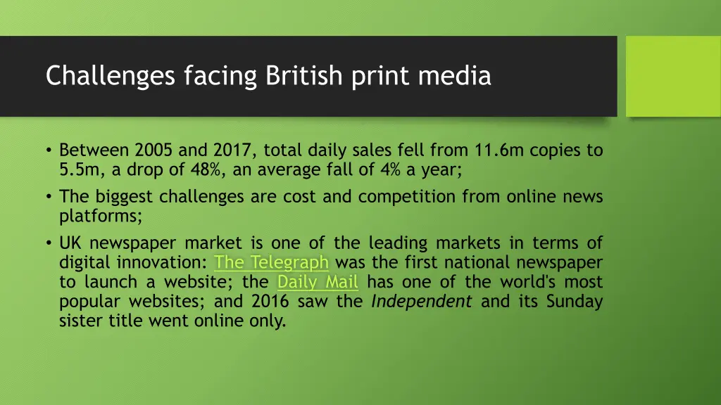 challenges facing british print media