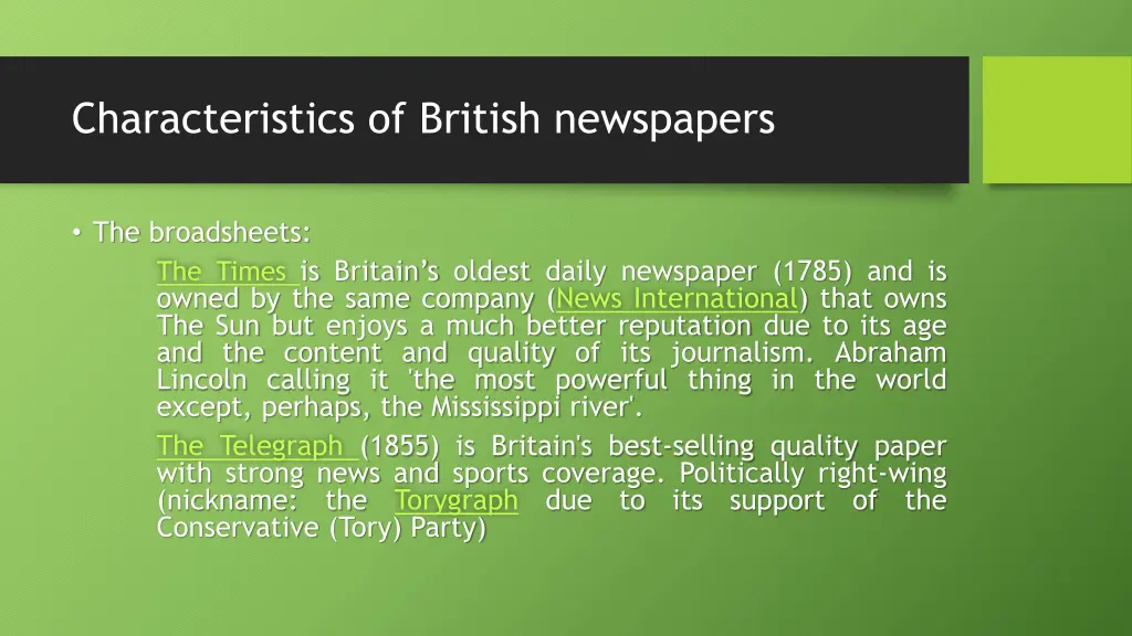 characteristics of british newspapers 2