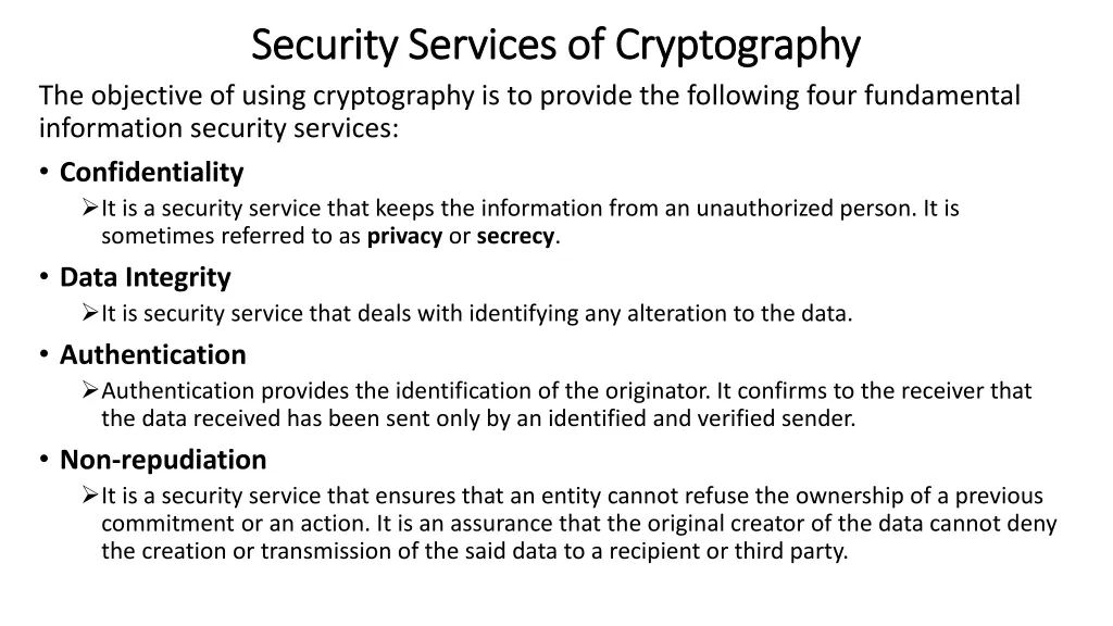 security services of cryptography security