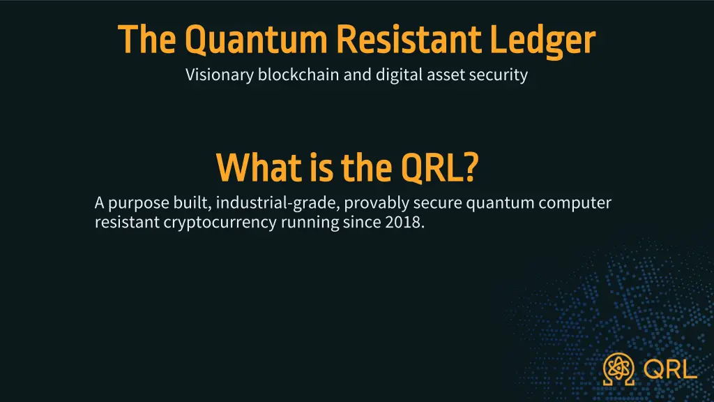 the quantum resistant ledger the quantum 1