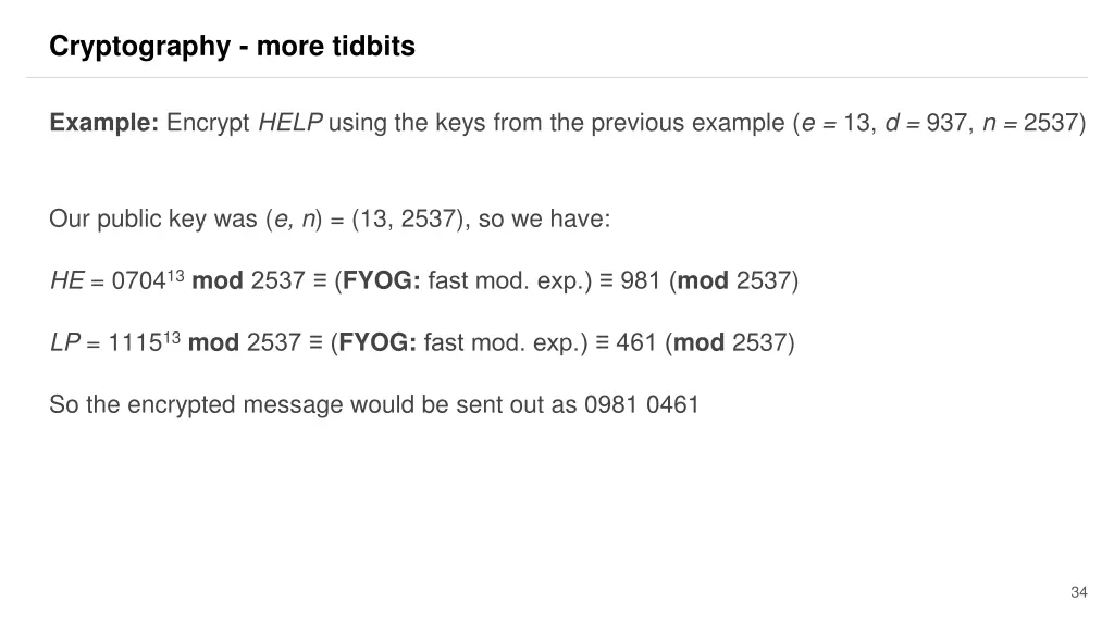 cryptography more tidbits 2