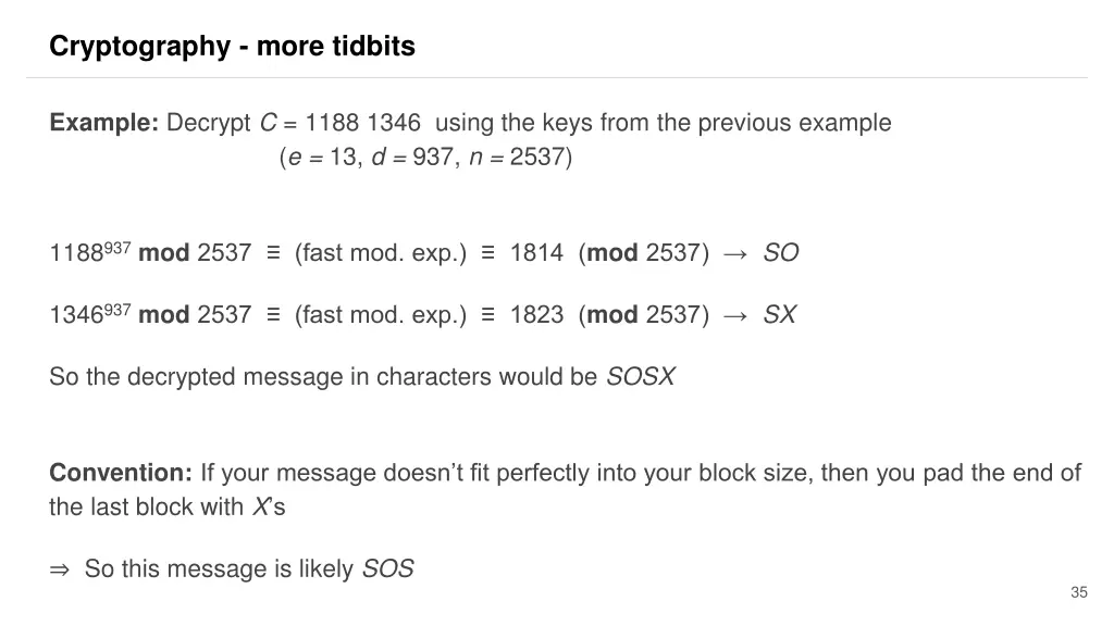 cryptography more tidbits 3