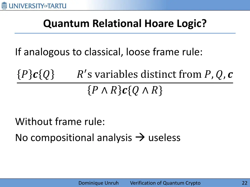 quantum relational hoare logic