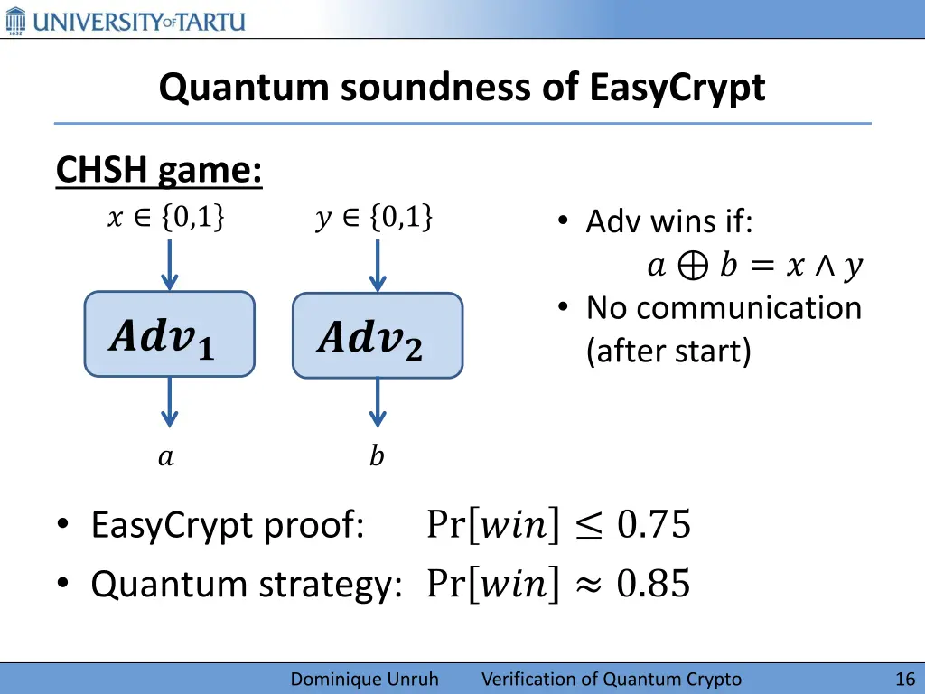 quantum soundness of easycrypt