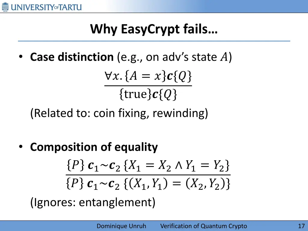 why easycrypt fails