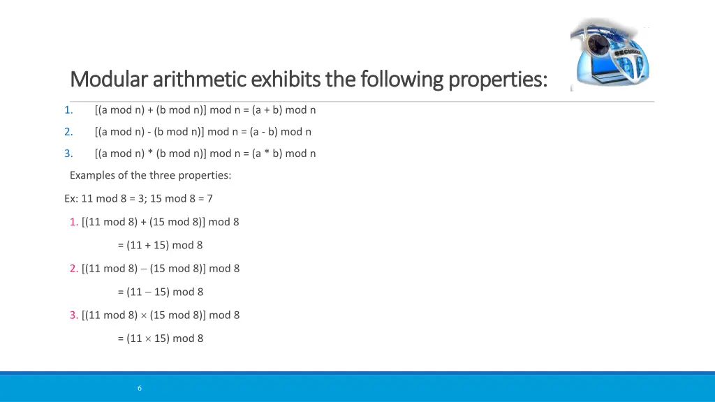 modular arithmetic exhibits the following