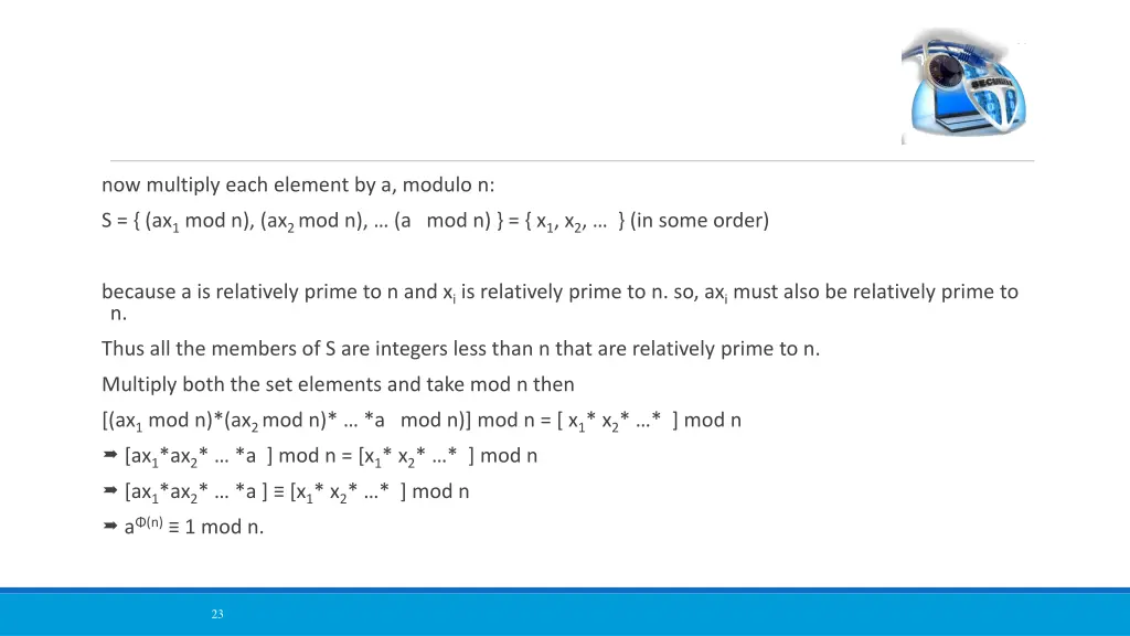 now multiply each element by a modulo n