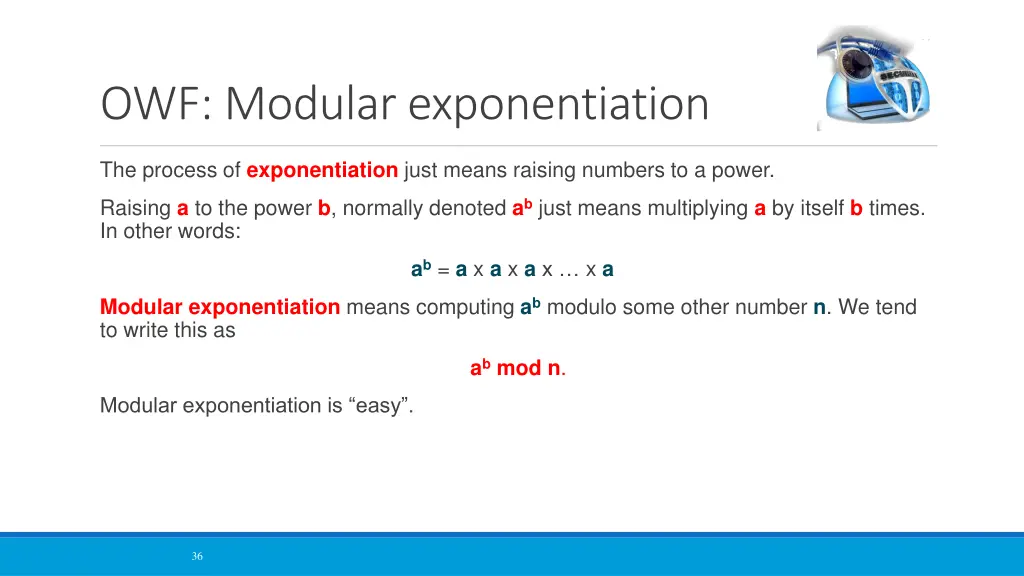 owf modular exponentiation