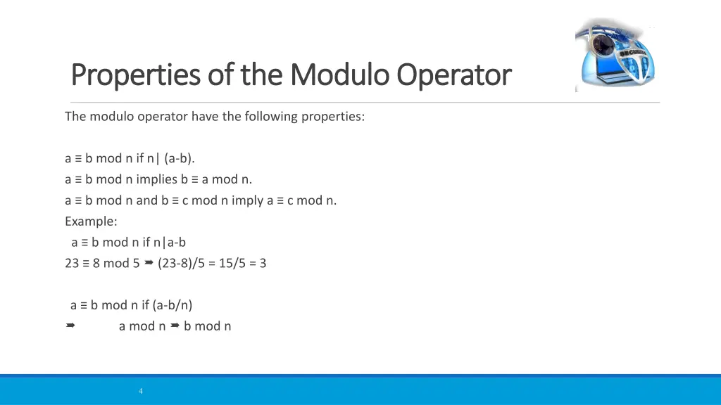 properties of the modulo operator properties