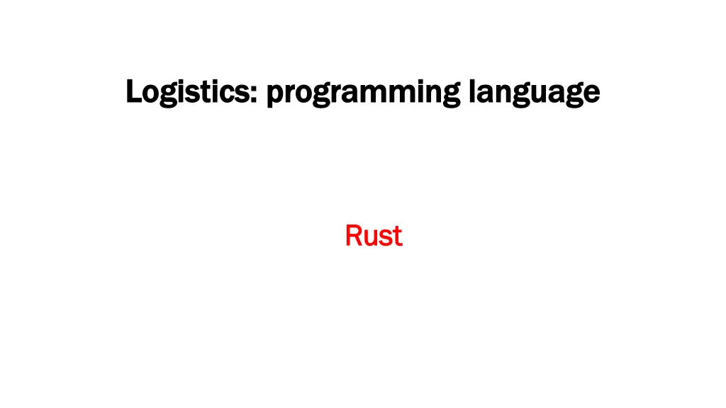 logistics programming language logistics