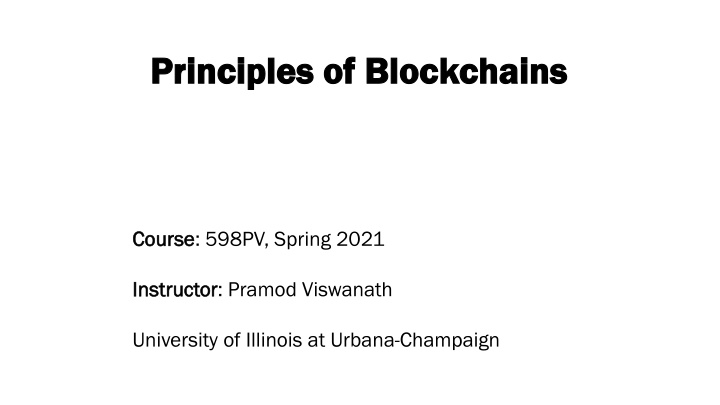 principles of blockchains principles