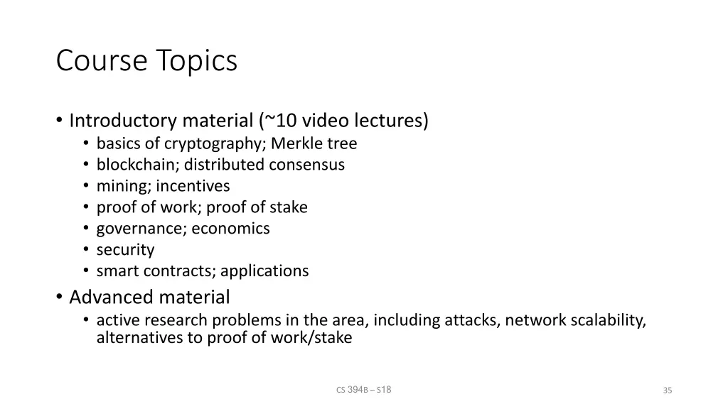 course topics