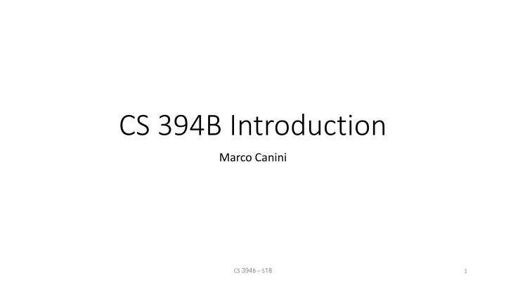 cs 394b introduction