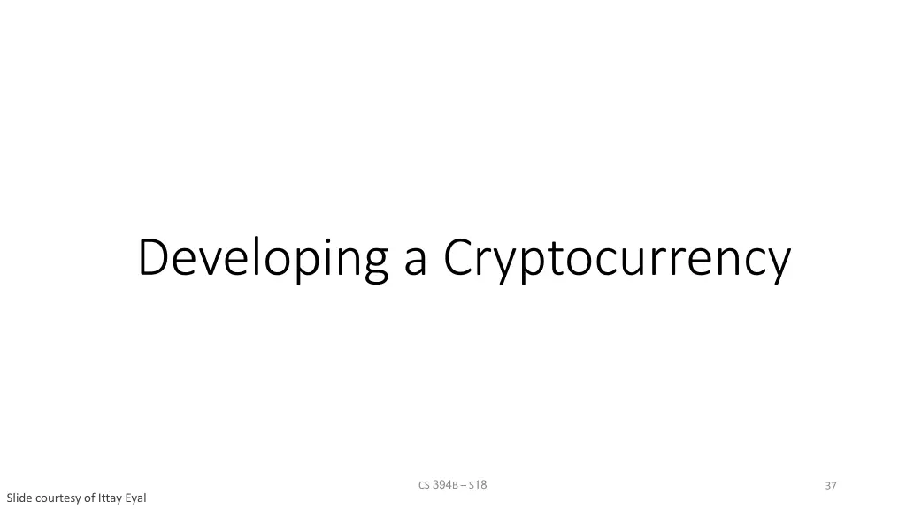 developing a cryptocurrency