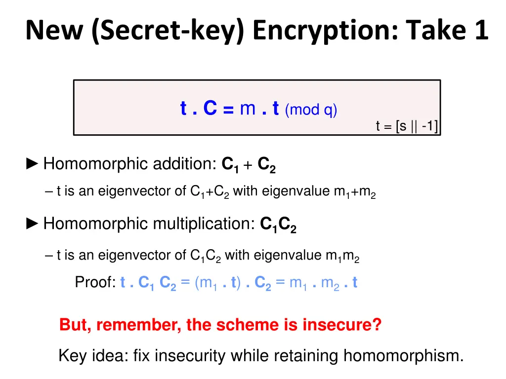 new secret key encryption take 1 1