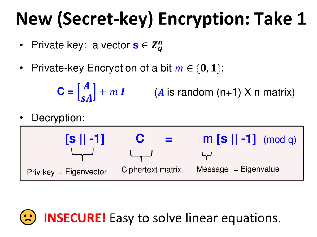 new secret key encryption take 1