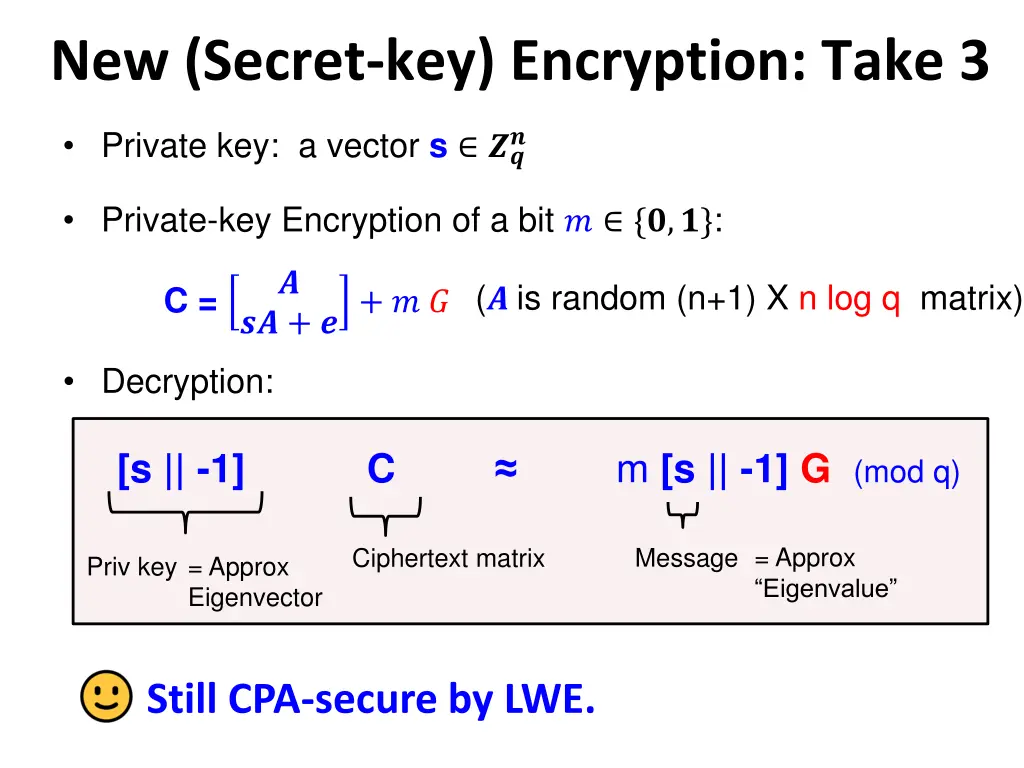 new secret key encryption take 3