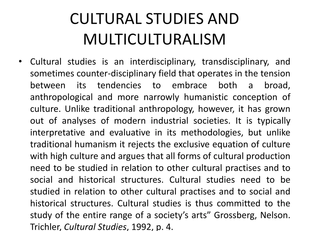 cultural studies and multiculturalism 2