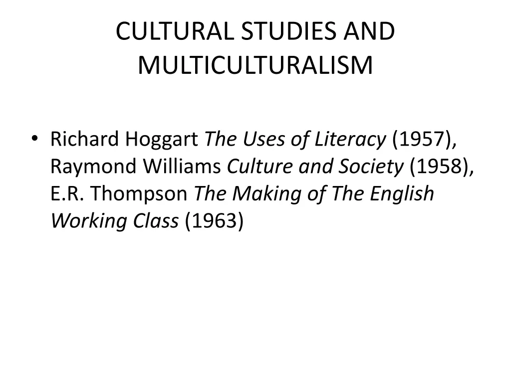 cultural studies and multiculturalism 5