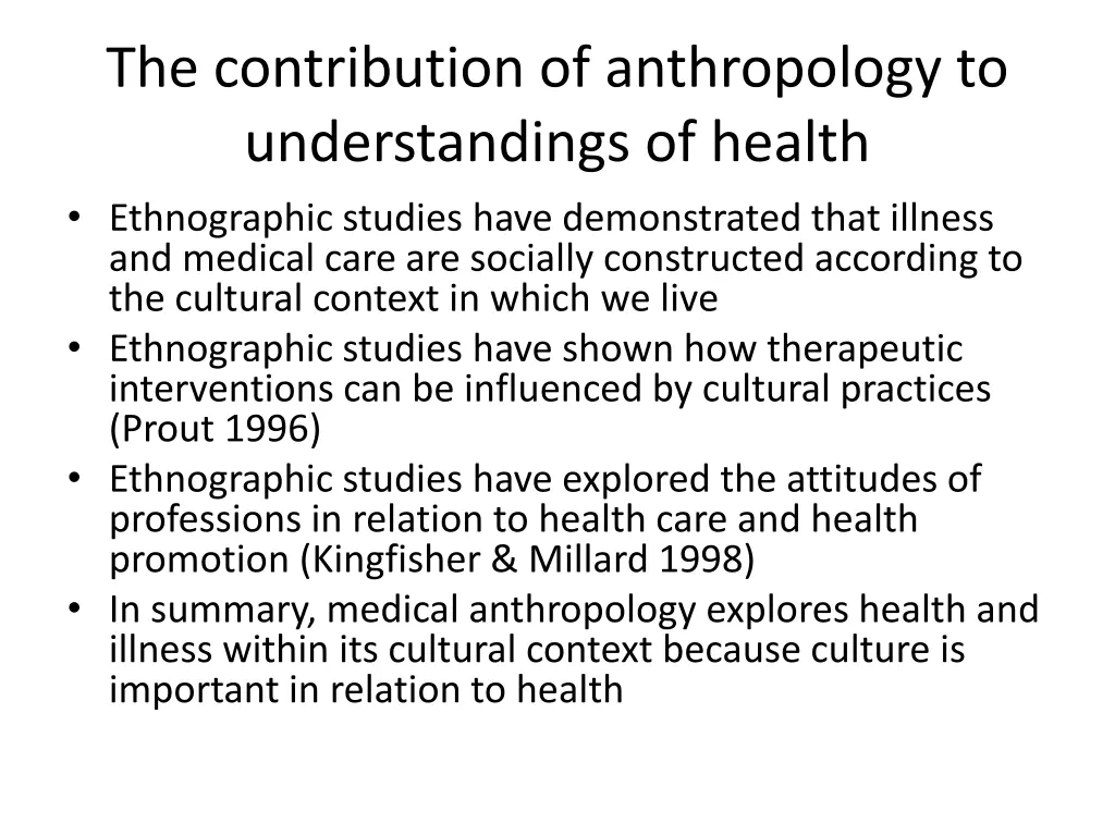 the contribution of anthropology