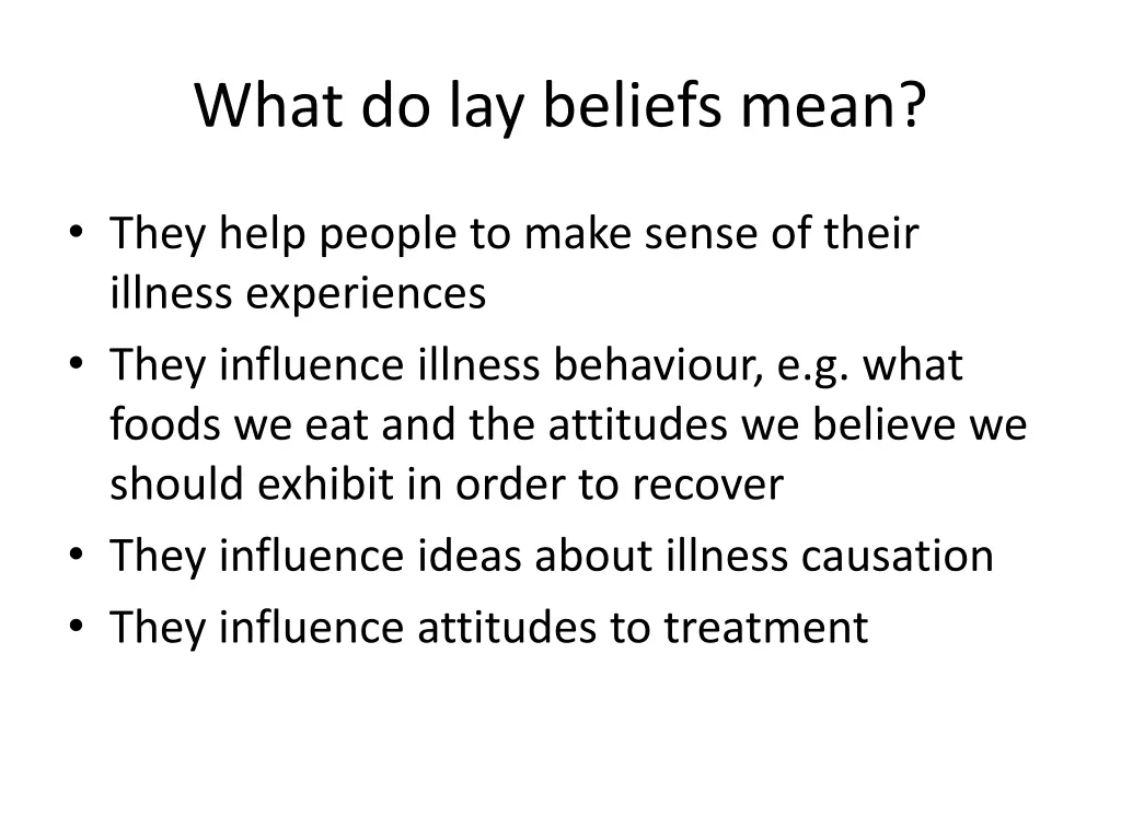 what do lay beliefs mean