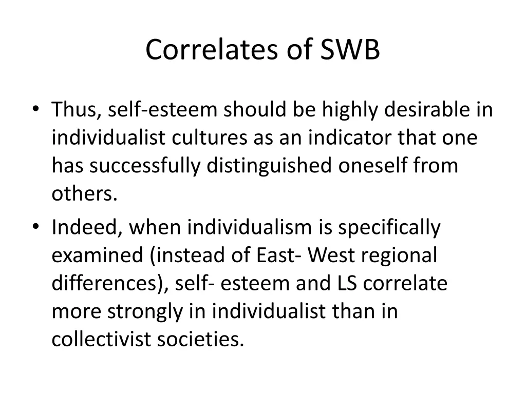 correlates of swb 3