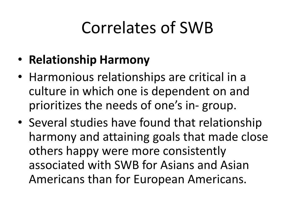 correlates of swb 4