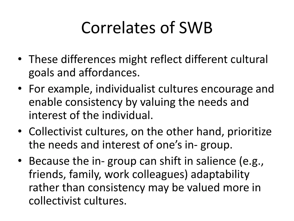 correlates of swb 6