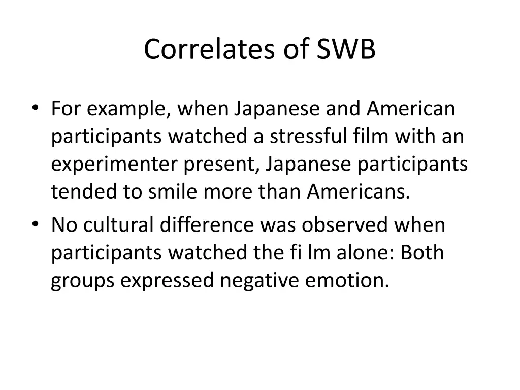 correlates of swb 8