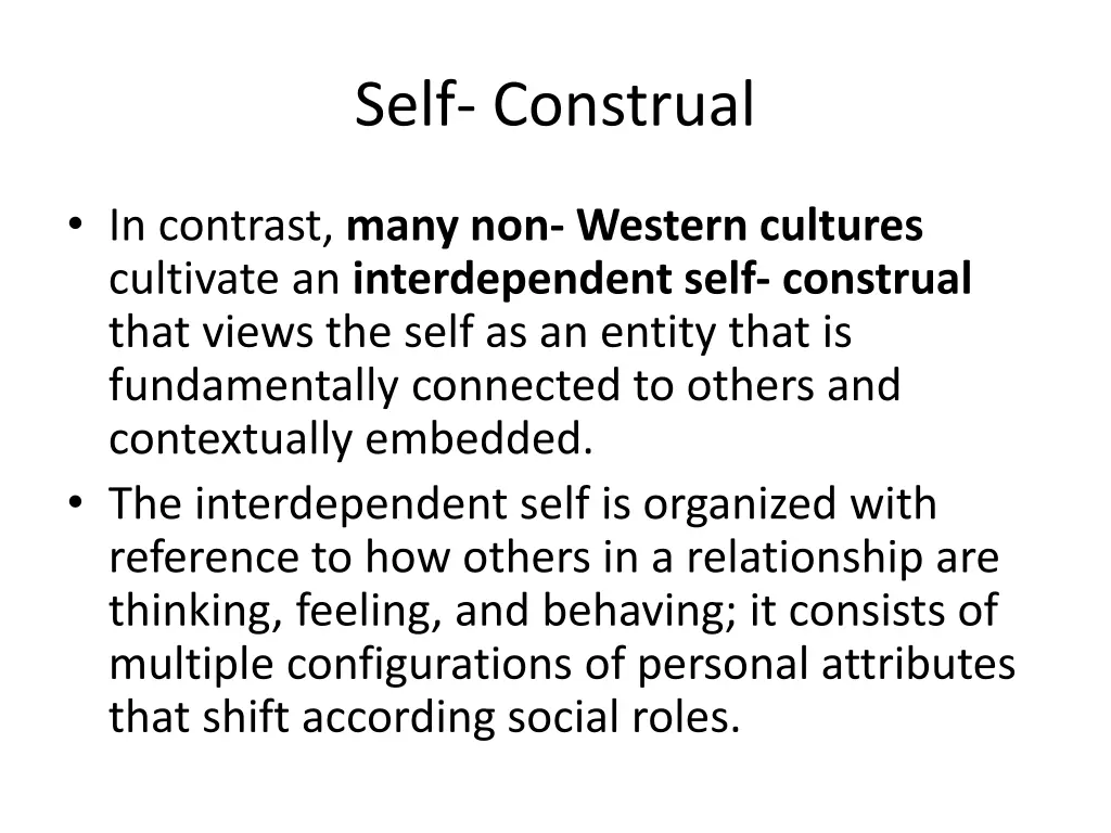 self construal 1