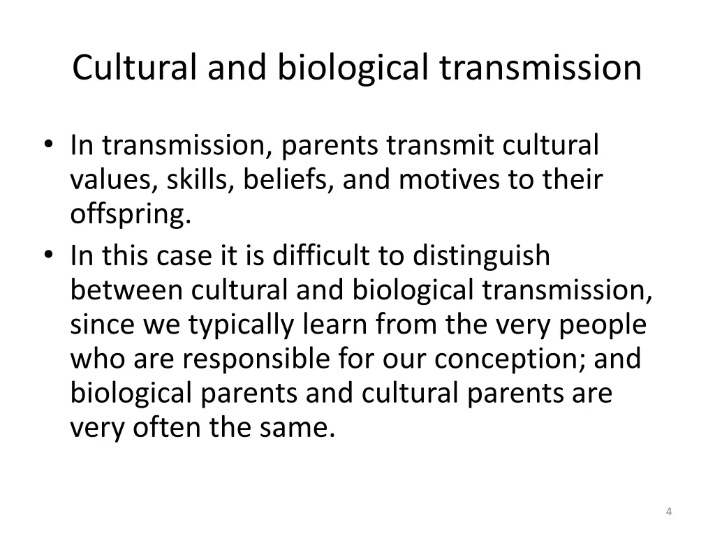 cultural and biological transmission 2