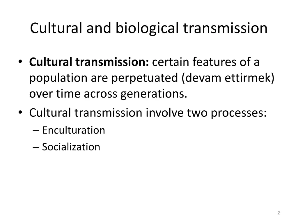 cultural and biological transmission