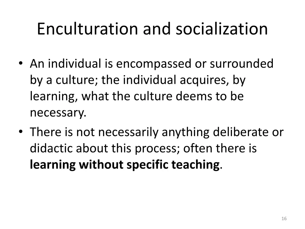 enculturation and socialization