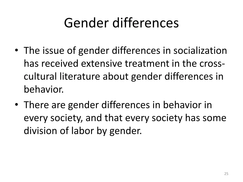 gender differences