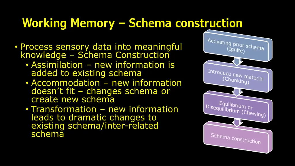 working memory schema construction