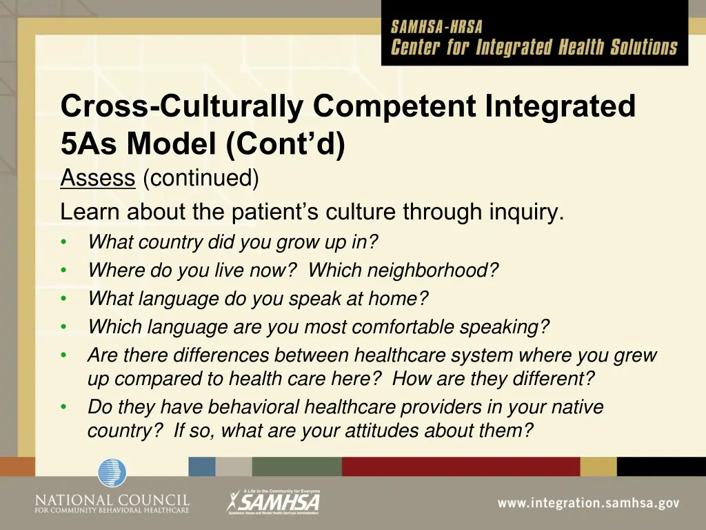 cross culturally competent integrated 5as model 2